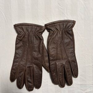 Vintage Fownes Brown Leather Gloves Size M